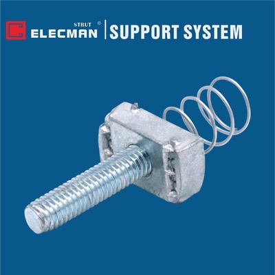 Hot Dipped Galvanized Steel Strut Short Spring Channel Nuts With Stud